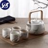 Marble Pattern Ceramic Tea Set Including 1 Pot and 4 Cups Flower Teapot Afternoon Tea Cup Drinkware