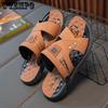 Мужские летние сандалии с мягкой подошвой, полые шлепанцы с толстой подошвой, уличная приморская пляжная обувь, домашние нескользящие тапочки, пригодная для носки походная обувь