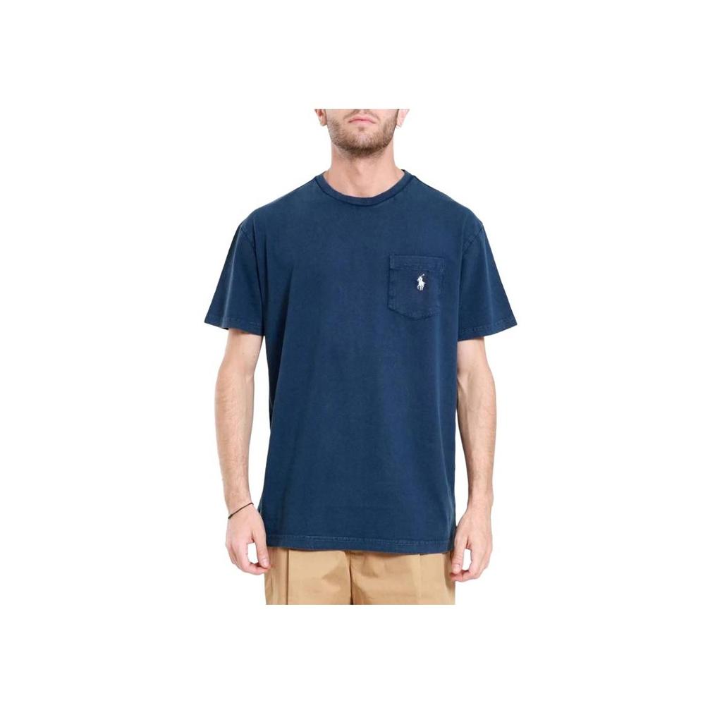 Polo Ralph Lauren Logo Embroidered Crew Neck Short Sleeve T-Shirt Men Tops Light-Blue 710835756-028