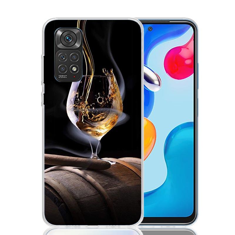 Чехол для телефона 'Сигара Виски Ледяной Напиток' для Xiaomi Redmi Note 15 14 13 12S 12 Pro Plus 11S 11E 11 11T 10S 10 Арт Мягкий Чехол с Рисунком R