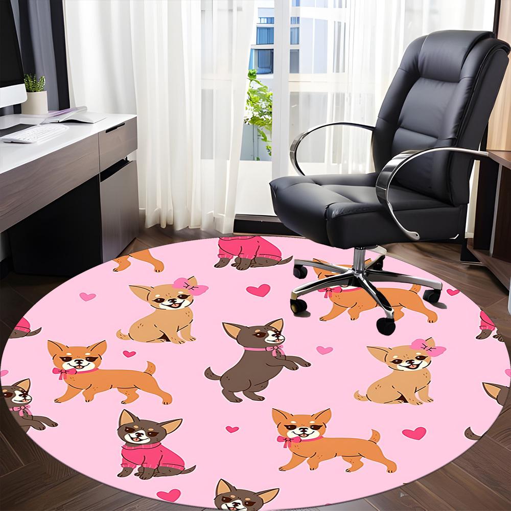 1pc Chihuahua Pattern Chair Carpet for Office, Non-slip, Soft and Durable Office Rug, Perfect for Office yy251227134