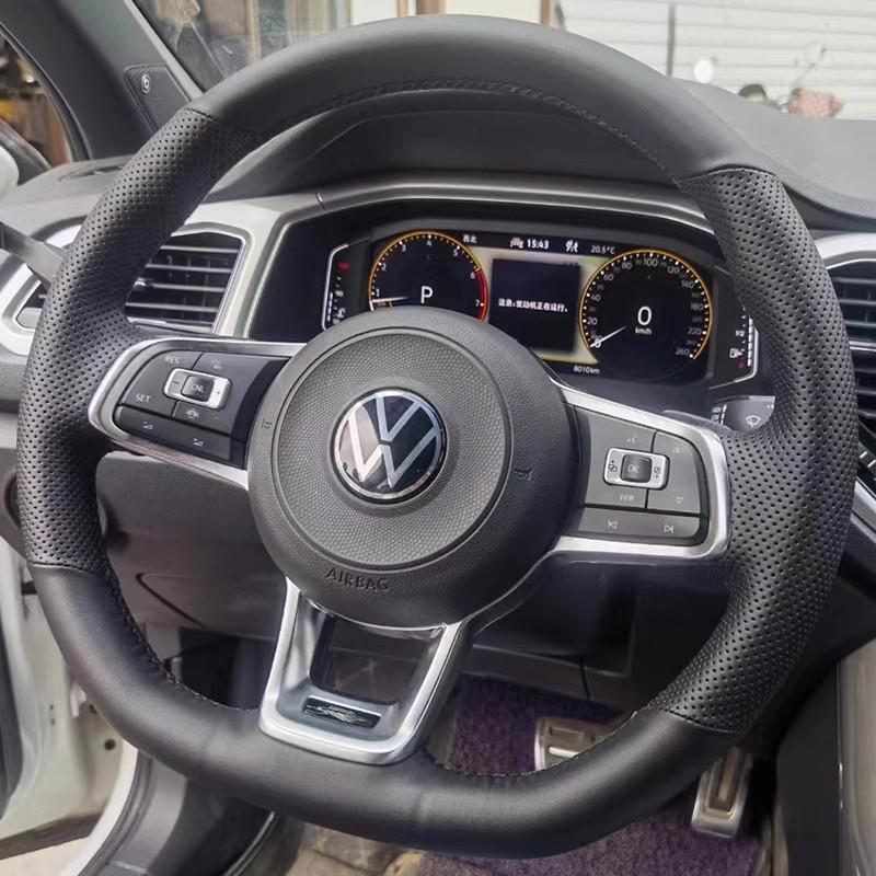 Оплетка на руль автомобиля из натуральной кожи для Volkswagen VW Golf R MK7 Golf 7 GTI VW Polo Scirocco 14-16 Сделай сам Автомобильный интерьер