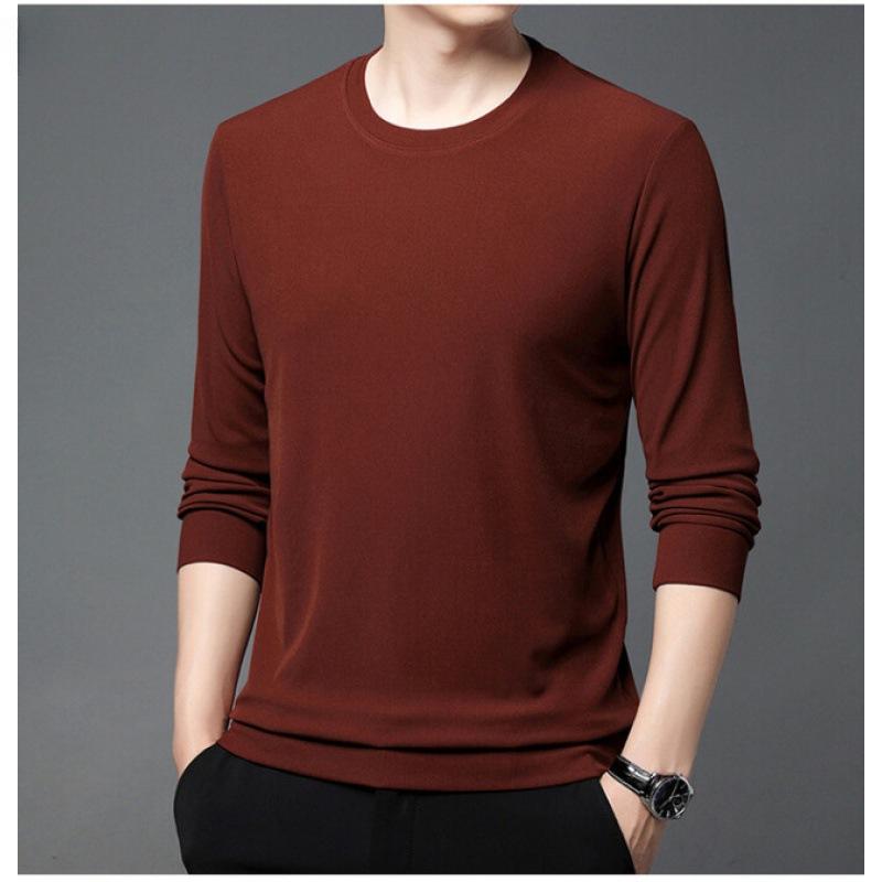 Мужская толстовка, новинка весны, тонкая мужская футболка с круглым вырезом и длинными рукавами для молодежи и среднего возраста, повседневная свободная рубашка