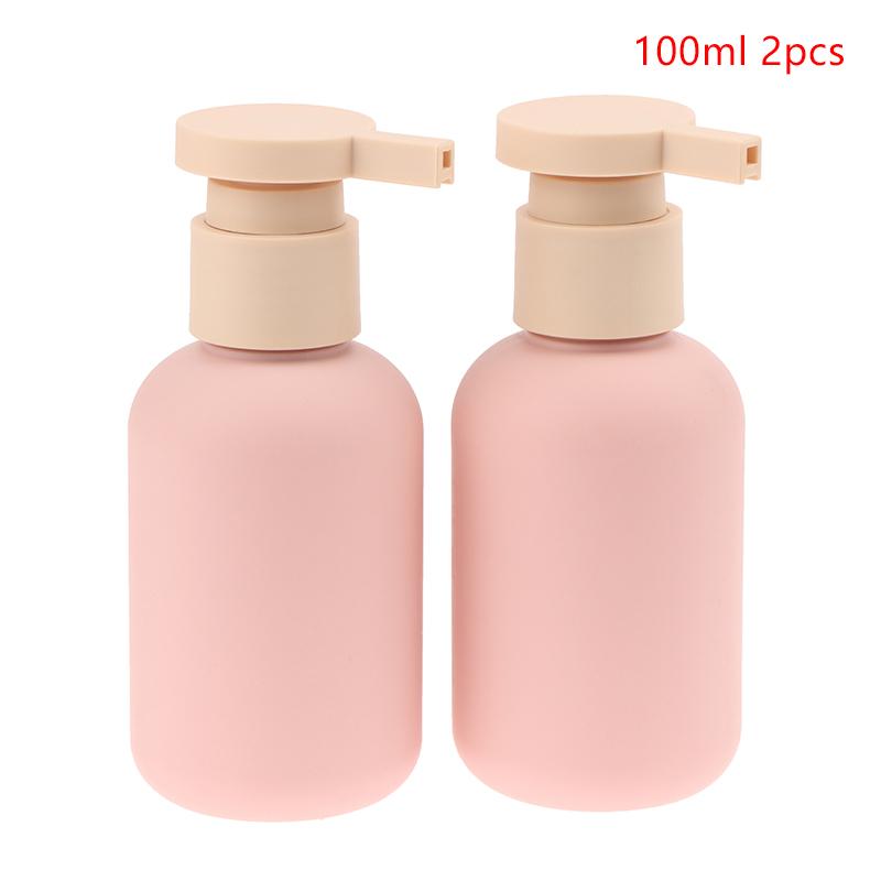 2 шт. 100/200 мл Синий Зеленый Розовый Пустой Пластиковый Флакон с Дозатором для Лосьона Шампуня Флакон с Крышкой Флип Косметические Контейнеры Многоразовые Флаконы