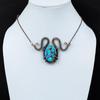 Beautiful Turquoise Gemstone Pure Copper Wire Wrapped Handmade Necklace Jewelry