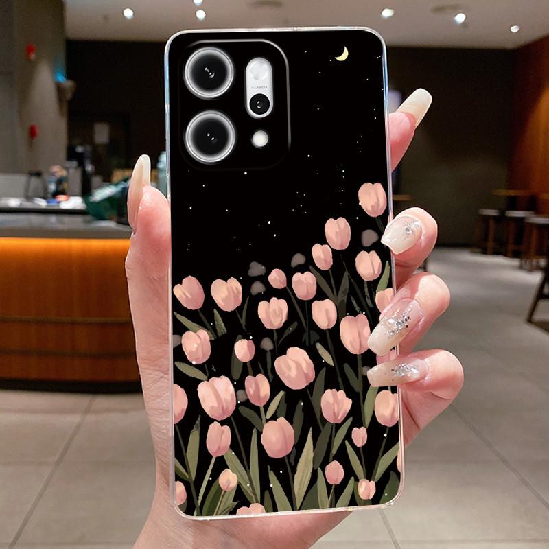 Для Oppo Reno 14 Pro 5G 2025 Чехол Прозрачный Роскошный Модный Бабочки Цветы Мягкий Тонкий Корпус Чехол Для Reno14 14Pro Reno14Pro Обложка