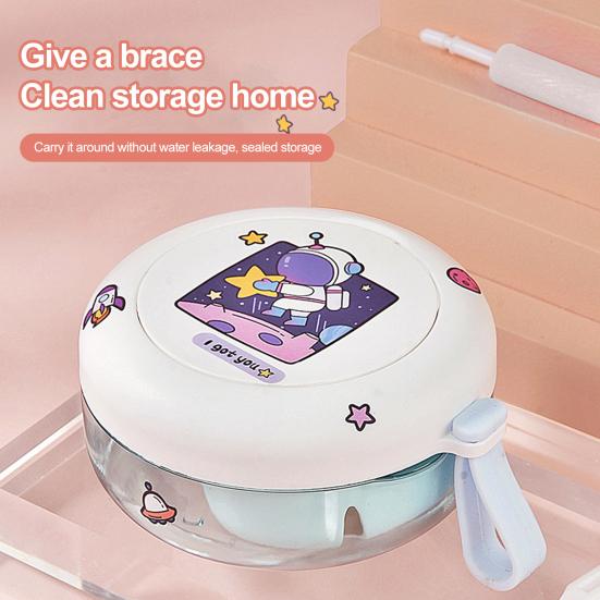 Портативный футляр для зубных протезов Yousheng со съемным зеркалом, герметичный компактный контейнер для хранения зубных протезов для брекетов