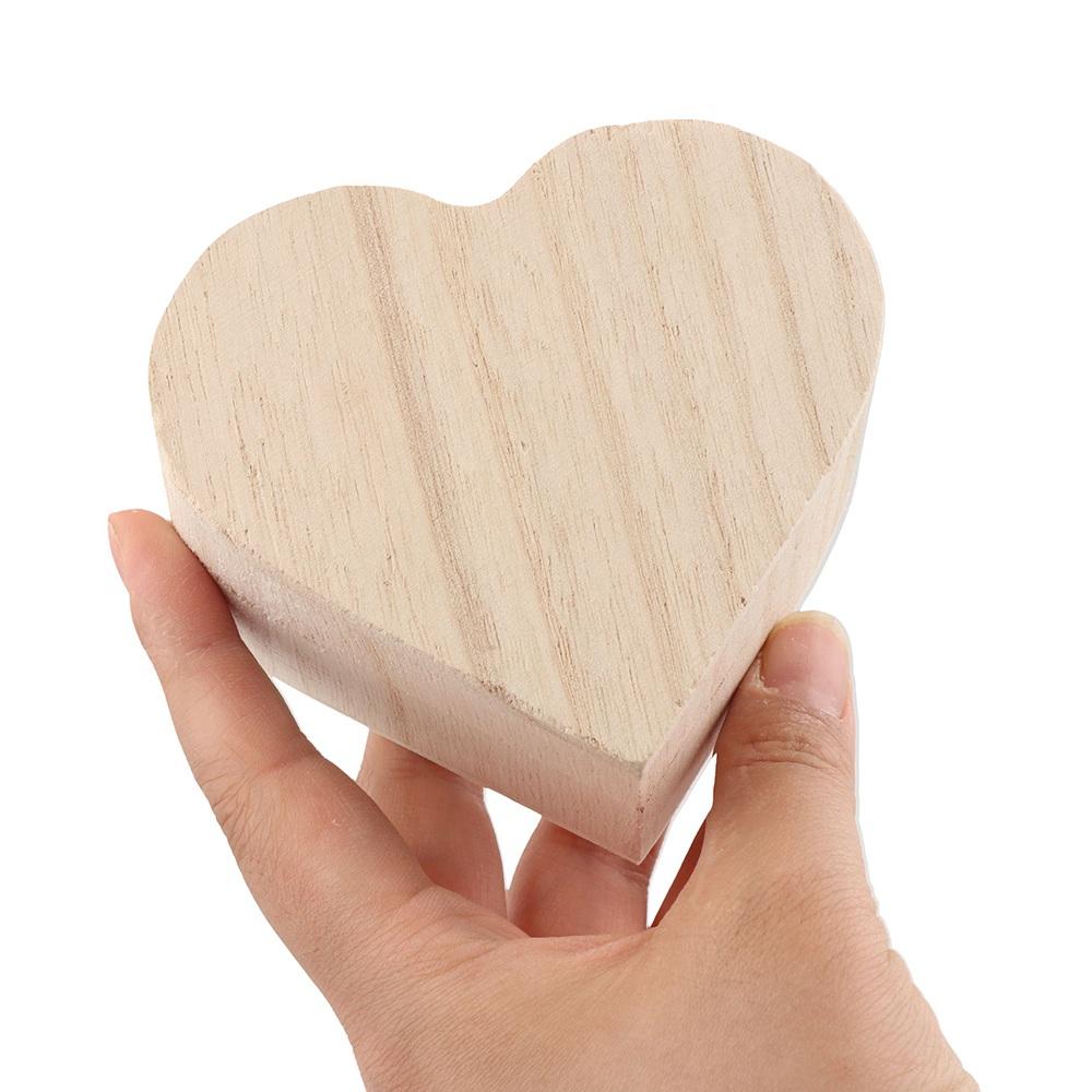 Деревянный ящик для хранения в форме сердца, деревянный органайзер в форме сердца, деревянная шкатулка для ювелирных изделий