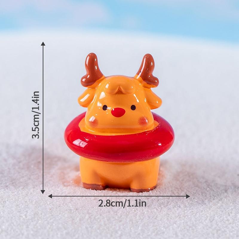 Christmas Decorations Resin Miniature Figurines Mini  Santa Claus Snowman Xmas Tree For Xmas Goodie Bag Fillers Party Favors