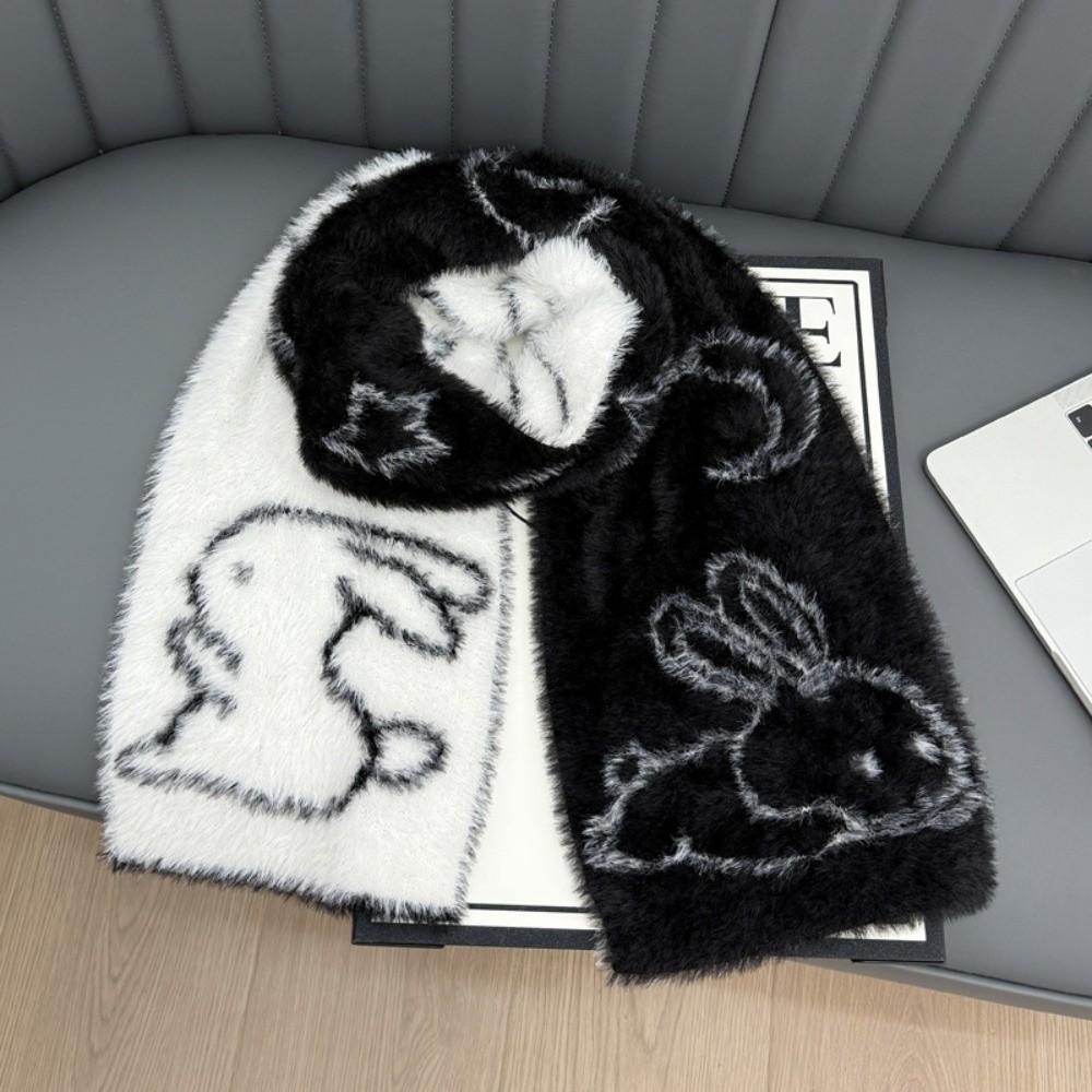 Soft Winter Scarf Cat Shawl Wrap Cute Mink Wool Scarf Women