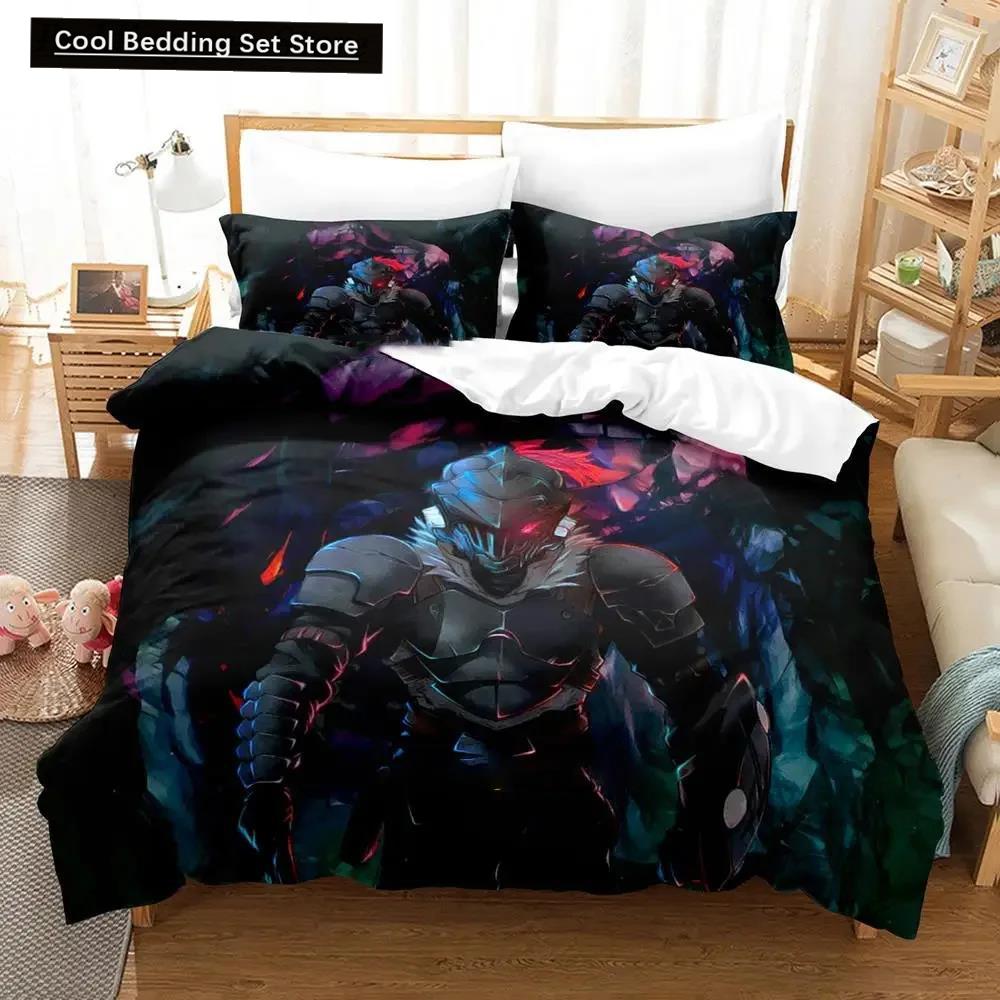 Comforter 3D Anime Goblin Slayer Bedding Set Bed Set Comforter King Queen Size Boys Adult Bedding Set