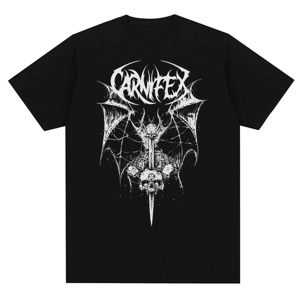 Мужская футболка с круглым вырезом, винтажный принт группы Carnifex, короткий рукав, оверсайз, повседневная, хлопковая, трендовая, с рисунком, одежда на каждый день