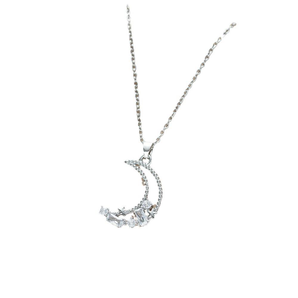 Звезды и Луна инкрустированные цирконием полые ожерелья мода женщины