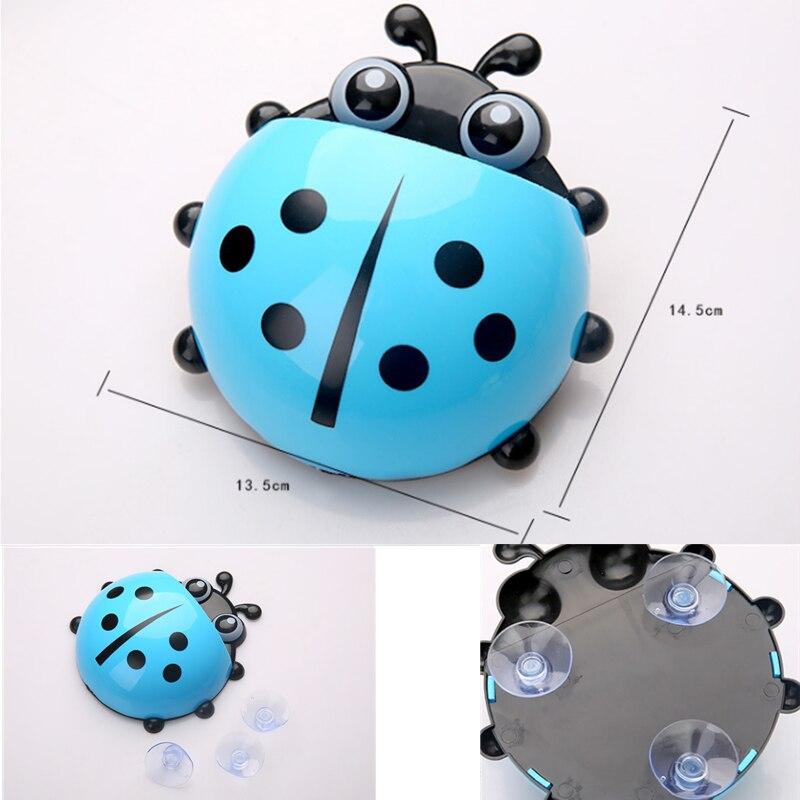 1pcs Ladybug Animal Insect Toothbrush Holder Bathroom Cartoon Toothbrush Toothpaste Wall Suction Holder Rack Container Organizer