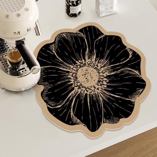 Подставка под тарелку в виде цветка, коврик для обеденного стола, теплоизоляционный коврик, абсорбирующий диатомовый грунт, декоративный коврик в виде цветка для кухонной столешницы, журнального столика