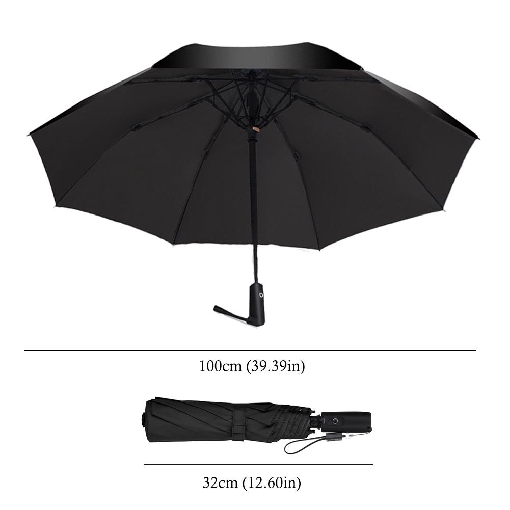 Umbrella with Fan USB Rechargeable Portable Umbrella Summer Cooling Sun Block Folding Umbrella Luxury Business Gift Umbrella