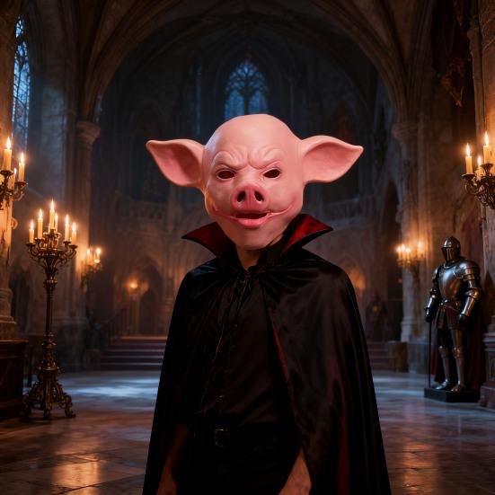 Halloween Horror Pig Head Mask Realistic Bad Face Mask Role-playing Scary Pig Head Costume