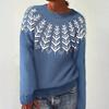 Womens Round Neck Pullover Sweater Loose Fit 3D Long Sleeve 2025 Fall Fashion