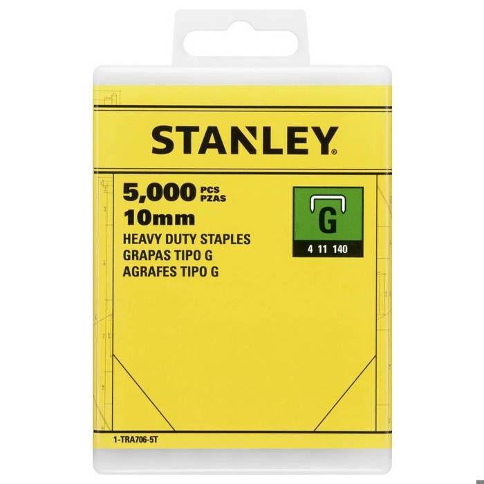 Agrafes 10 Mm - STANLEY - 1-TRA706-5T - Acier - Boîte De 5000 - Usage Papier