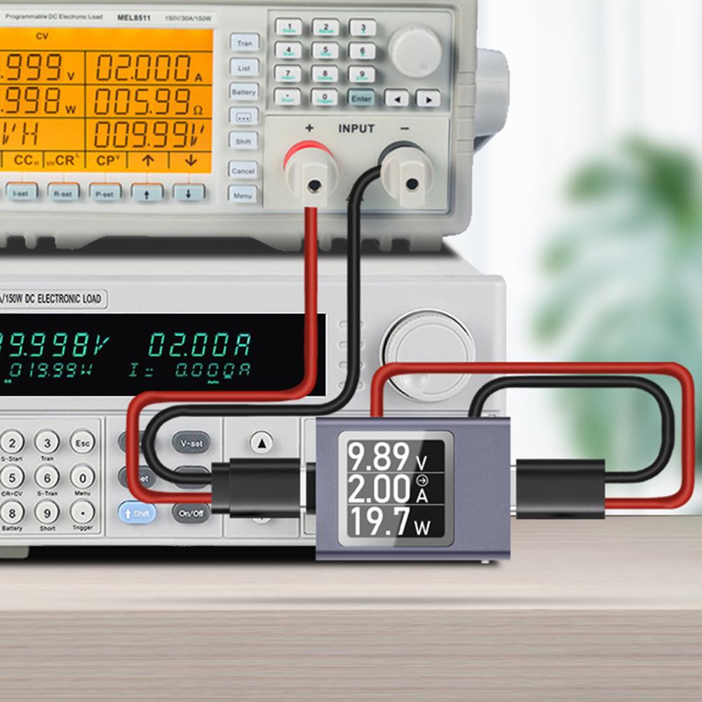 USB-C Измеритель мощности DC 4,5-50В 12А Тип C Тестер напряжения и тока Цифровой дисплей Время работы Амперметр Вольтметр Цифровой мультиметр
