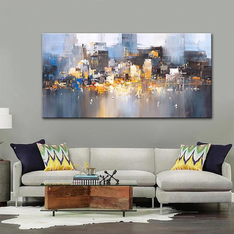 Абстрактные городские пейзажи, украшения дома, картины на холсте и принты, HD-изображения, настенное искусство для гостиной, дома, безрамное