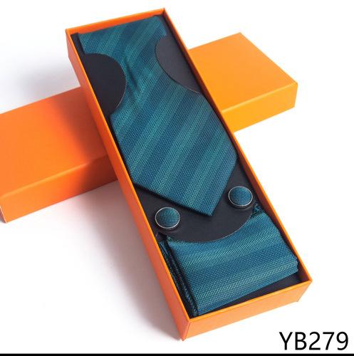 Мужской галстук с квадратной манжетой, подарочный набор в деловой повседневной оранжевой подарочной коробке