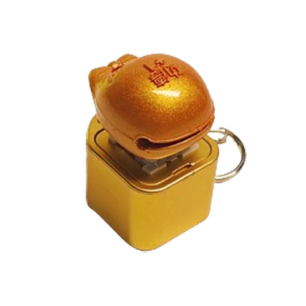 Электронная деревянная клавиатура-рыба, брелок для ключей, светящаяся кнопка на кончике пальца, забавные подарки