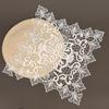 Square Embroidered Lace Tablecloth with Hollow Design, European Style Decoration for Coffee Tables and Vase Settings.