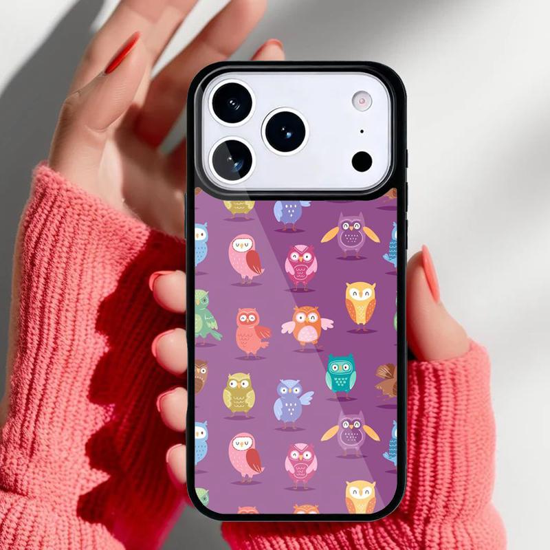 Cute Owl Cartoon soft Phone Case for iPhone 17 16 15 14 13 Pro Max Back Cover for 12 11 Pro Coque