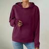 Women's Fashionable Long-sleeved Pullover And Solid-color Hooded Sweatshirt