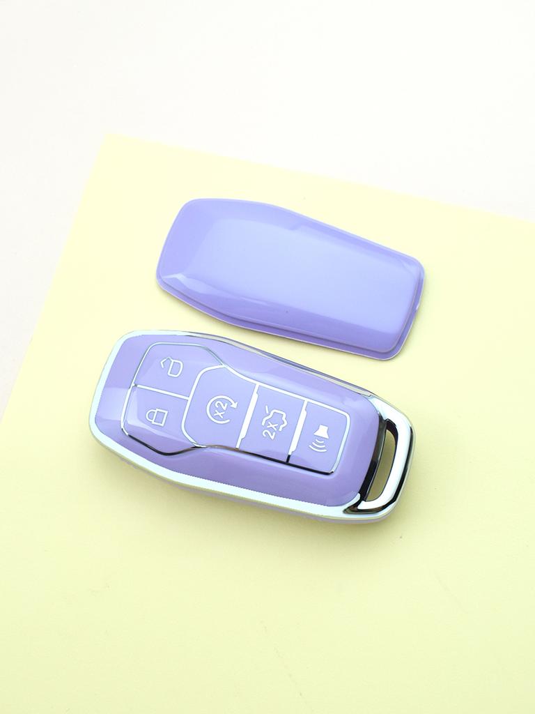 Silver Edge Car Styling Soft TPU For Ford Explorer Edge Fusion Mondeo Mustang F-150 Key Cover Case Auto Shell Fob Protector Accessories