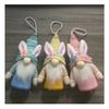 Easter Rabbit Ear With Light Luminous Faceless Gnome Dwarf Dolls Easter Decoration Rabbit Year Gift Kids Rabbit Toy