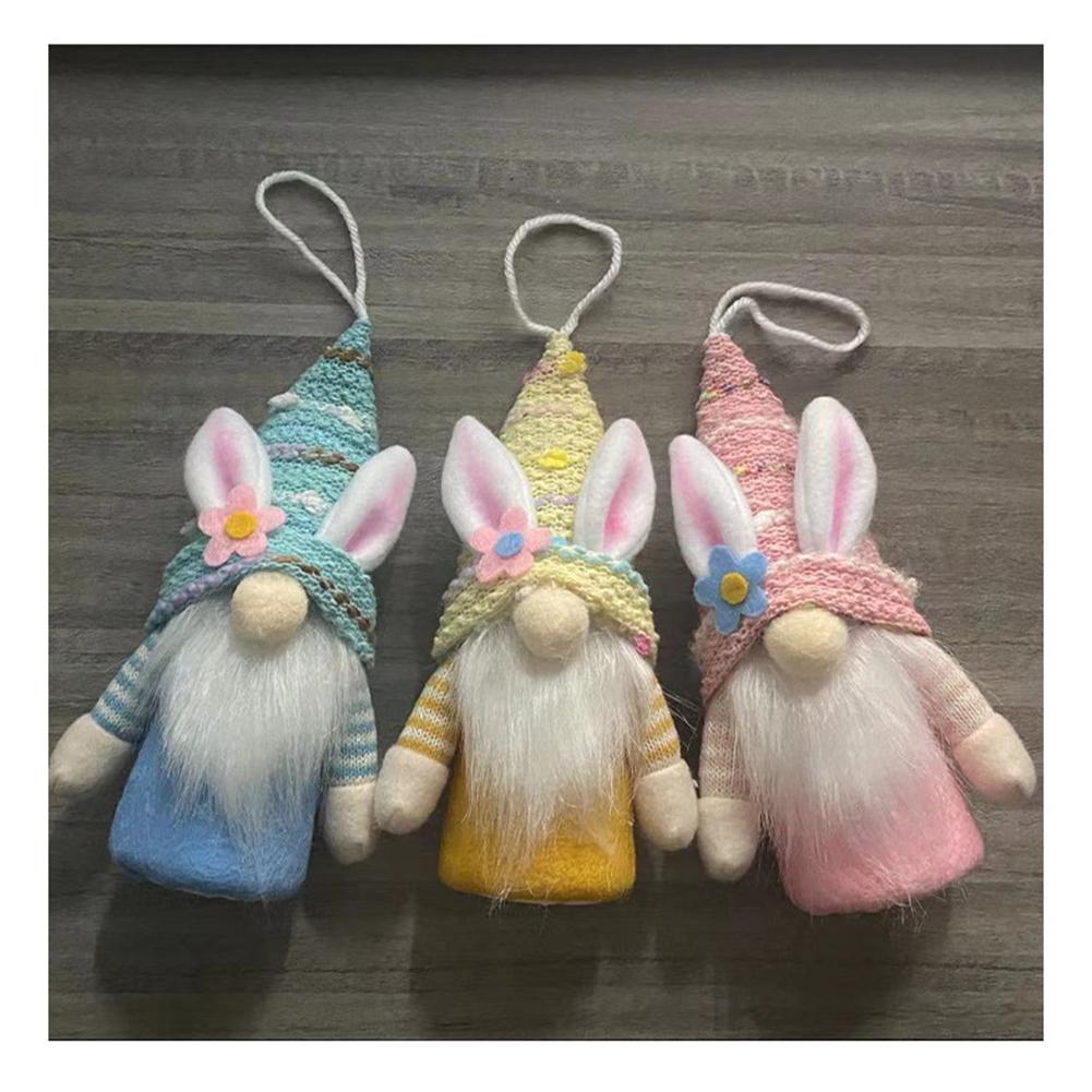 Easter Rabbit Ear With Light Luminous Faceless Gnome Dwarf Dolls Easter Decoration Rabbit Year Gift Kids Rabbit Toy