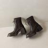 Great To Wear! Treasure of the Town Store~ 2025 Autumn and Winter High-heeled Elastic British Martin Boots Women's Lace-up Thick-heeled Short Boots