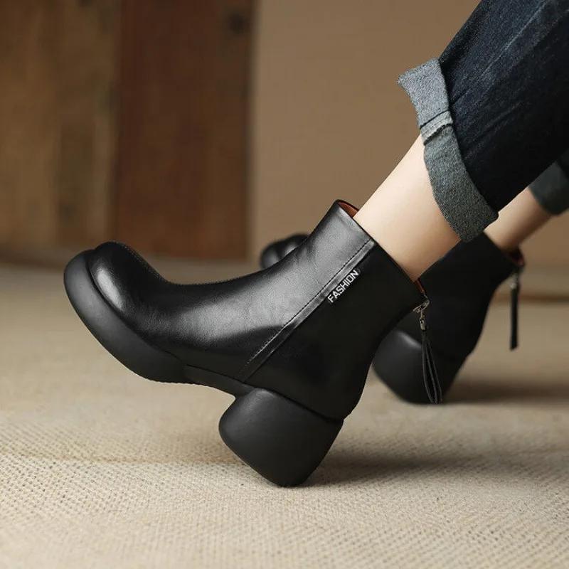 Ankle Boots for Women New In Autumn Winter 2025 High Quality Booties Designer Luxury Comfortable and Elegant Woman Short Shoes