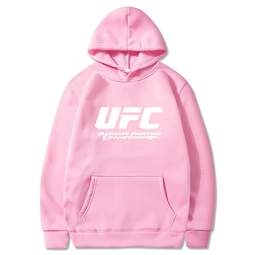 Худи UFC европейского размера для мужчин и женщин - Повседневное худи Осень/Зима с плюшевой подкладкой и принтом