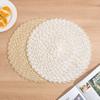 Japanese Paper Woven Placemat Non-slip Thermal Insulation Mat Round Household Coffee Coaster Western Food Mat Decoration Pads