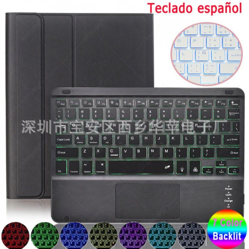 IPad Pro 11-inch Spanish Layout Bluetooth Keyboard Case With Backlit Keys Magnetic Sleep/Wake Stand Protective Cover