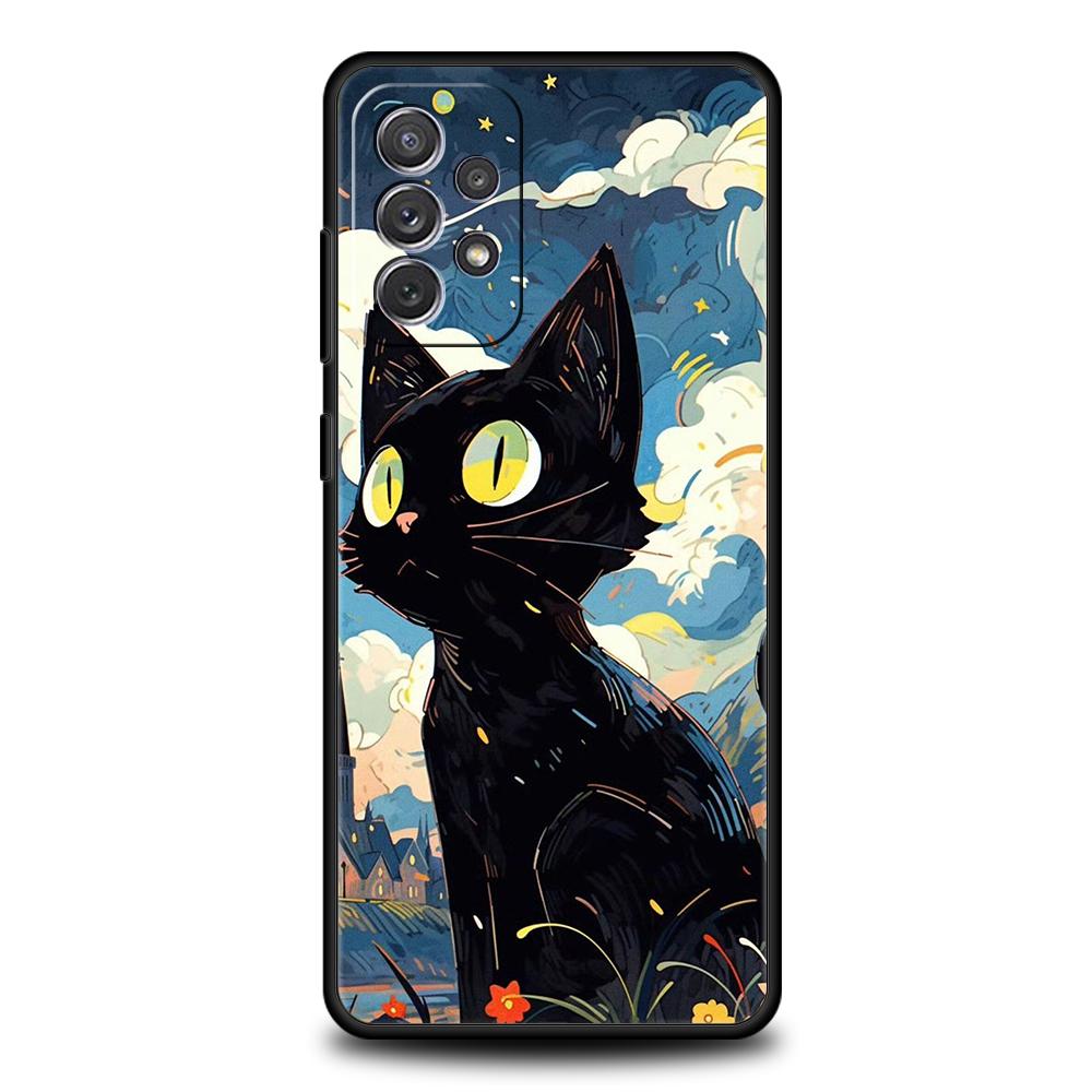 CARTOON CAT Phone Case for Samsung Galaxy A15 A14 A25 A54 A34 A51 A71 A72 A73 A32 A52 A52S A11 A21S A31 A41 5G Soft Shell Capas