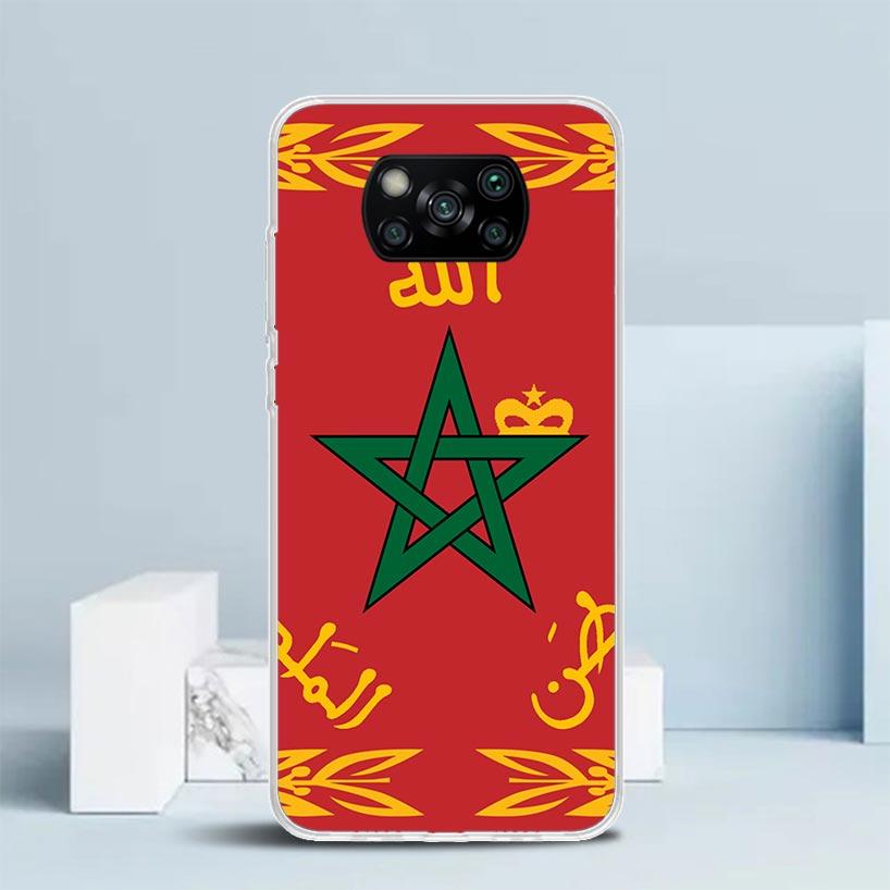 Morocco Flag Phone Case For Xiaomi Poco F7 Ultra X5 X6 X7 Pro M7 Redmi 15C 15 13C 13 12C 12 10C 10 10A 9 9C 9A 9T Cover Poco X7