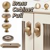 Retro Nordic Brass Cabinet Pull Solid Brass Single Hole Drawer Knob Gold Round Durable Cabinet Door Handle Wardrobe Door