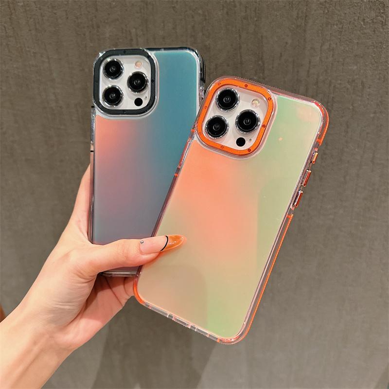 Меняющий цвет акриловый чехол-бампер из ТПУ с защитой от падения для iPhone 15 14 13pro 11 12 14pro 15pro max Прозрачный чехол