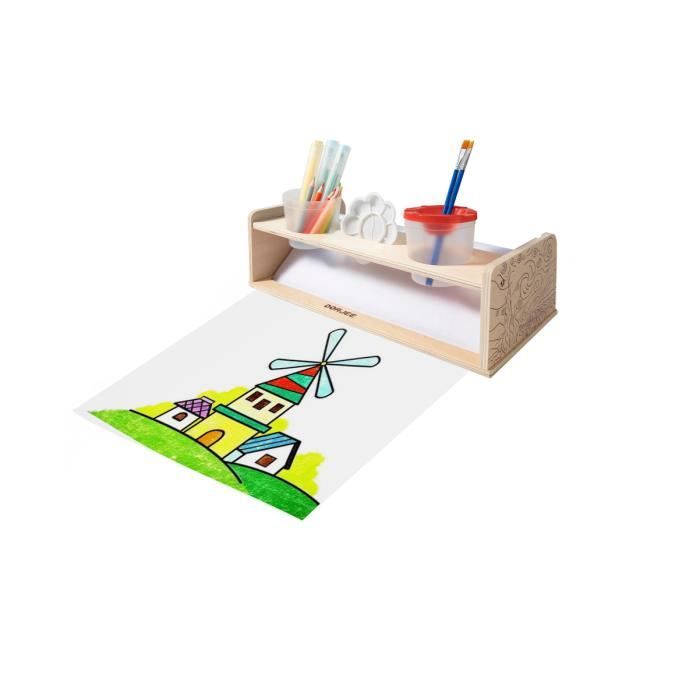 Distributeur de papier créatif - 31 cm - 4 m - Inclus : 2 gobelets, 2 pinceaux, palette