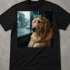 Funny Golden Retriever Drinking Iced Coffee T Shirt, Sarcastic Novelty Gift, Golden Coffee Gift, Animal Meme Shirt, Sarcastic Gift, Pet Gift