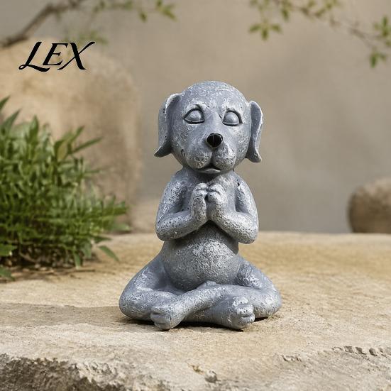 Cute Garden Sculpture for Landscaping Meditation Animal Figurine Ornament, Resin Zen Statue, Stress Relief Sitting Unique Pet Gift Lovers Cat/Dog/Frog