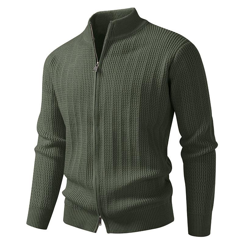 2026 New Autumn and Winter Fashionable Stand-up Collar Cardigan Sweater Casual Trendy Zipper Jacket for Men