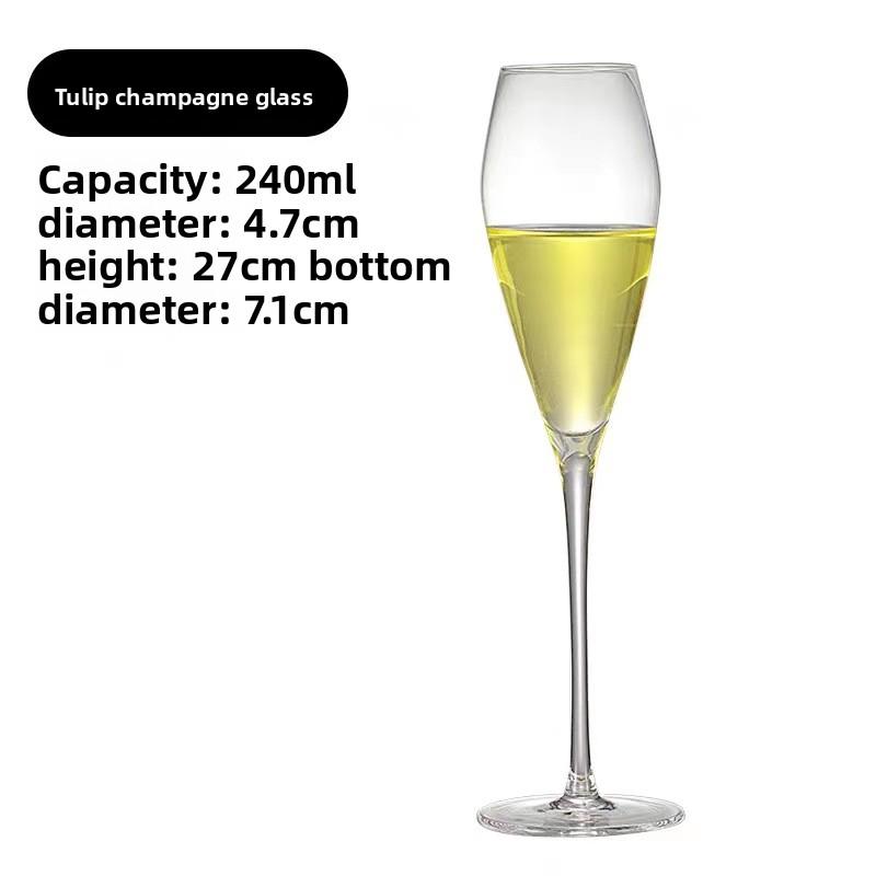 Набор хрустальных бокалов-флейт для шампанского, бокалы для коктейлей из игристого вина, для домашнего использования, креативные высокие бокалы, элегантная высокая эстетика, подарочная коробка