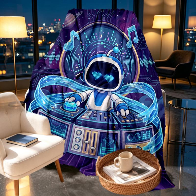 Cosmic Bot Crew Print Blanket - Soft & Comfortable, for Bedroom, Travel, Sofa, Home Decoration - Birthday Christmas Gift for Friend