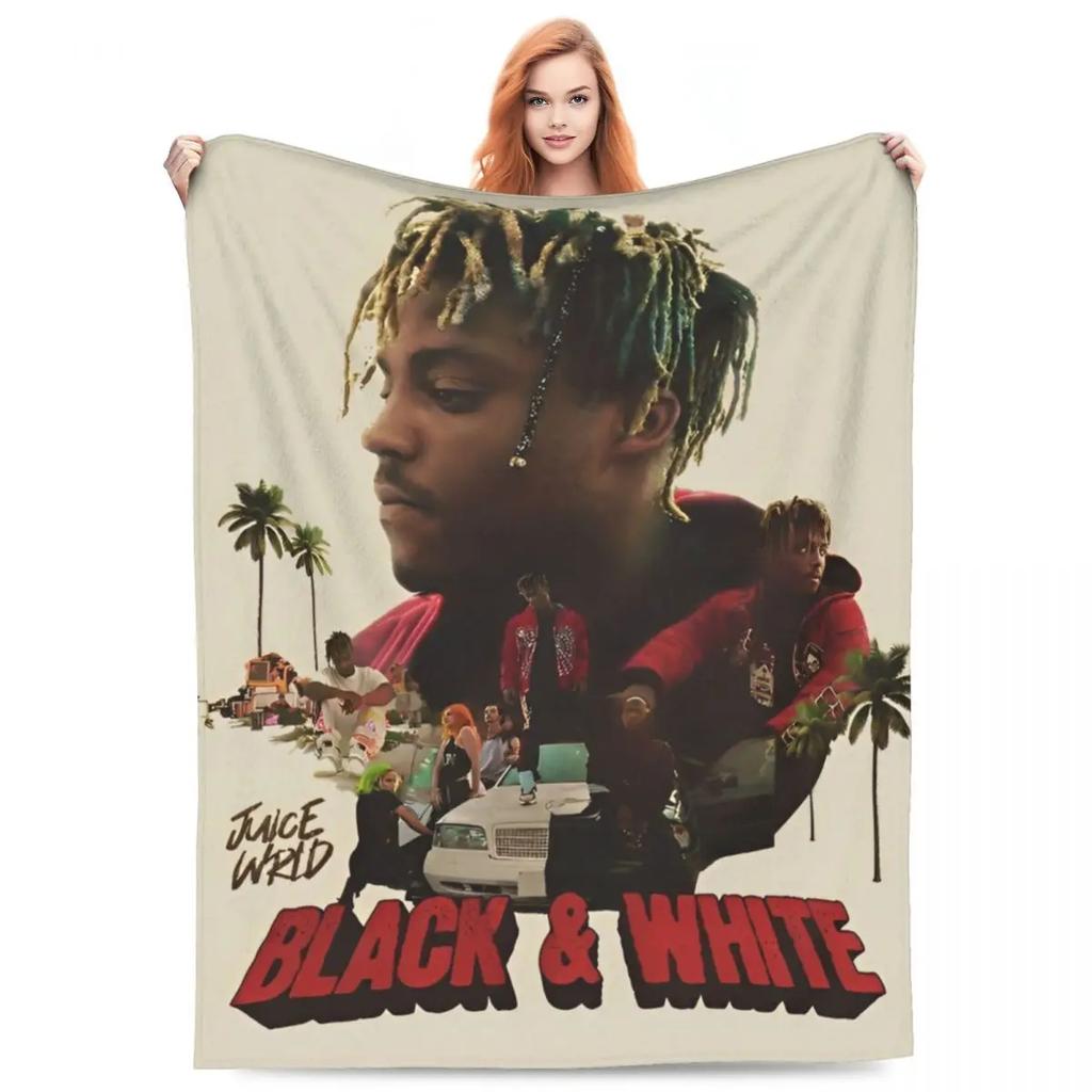 Juice Music Wrld Fuzzy Blankets The Party Never Ends Funny Throw Blanket for Sofa Bedding Lounge 200x150cm