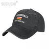 Flag of South Ossetia Tskhinvali Unisex Adult Charcoal Washed Denim Baseball Cap Unisex Vintage Cotton Dad Patriotic Trucker Hat